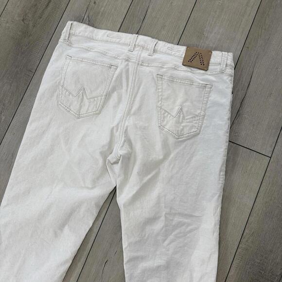 Alberto White Linen Blend Pants W42 L31 Men’s Dynamic Superfit Stretch Chino - Picture 5 of 11